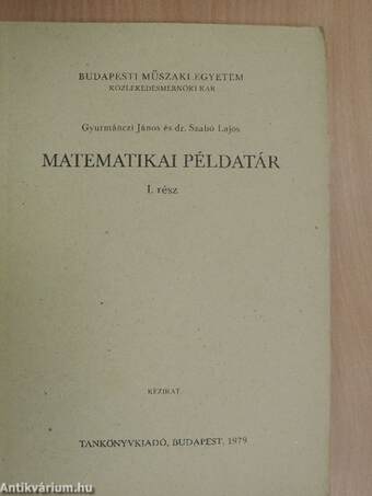 Matematikai példatár I.