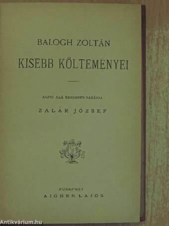 Balogh Zoltán összes művei I-III.