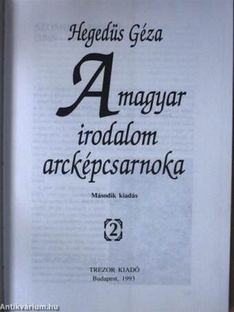 A magyar irodalom arcképcsarnoka II. (töredék)