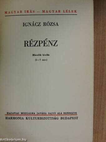 Rézpénz I-II.