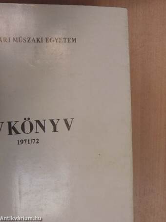 Nehézipari Műszaki Egyetem Évkönyv 1971/72