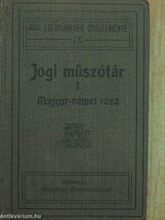 Jogi műszótár I.