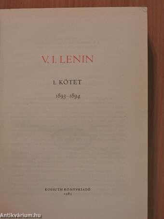 V. I. Lenin összes művei 1.