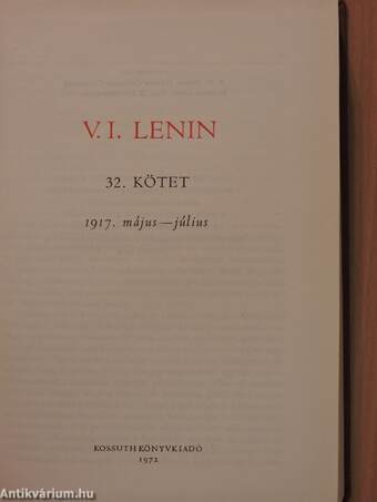 V. I. Lenin összes művei 32.