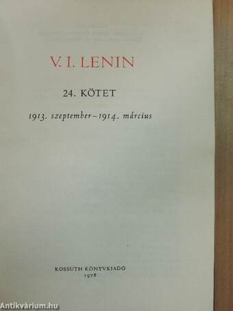 V. I. Lenin összes művei 24.