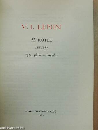 V. I. Lenin összes művei 53.