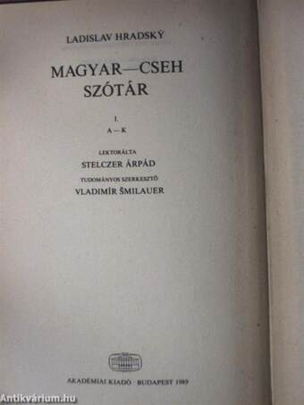 Magyar-cseh szótár I-II.