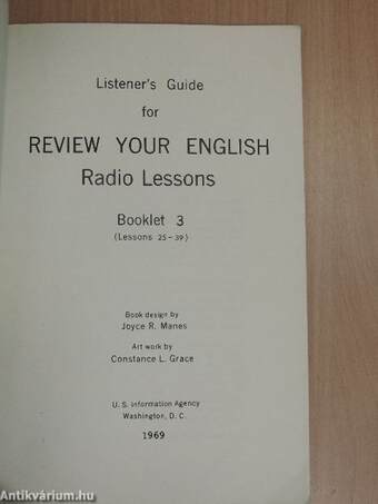 Listener's Guide for Review Your English Radio Lessons 3.