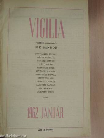 Vigilia 1962. január-december