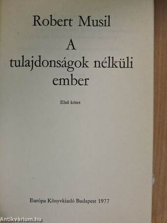 A tulajdonságok nélküli ember 1-3.