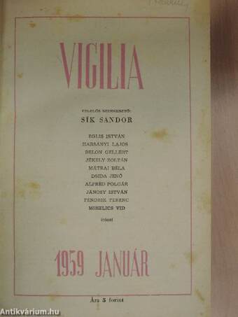 Vigilia 1959. január-december