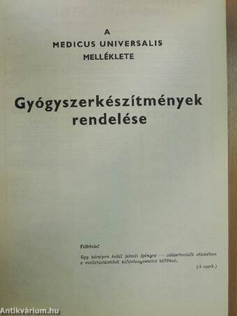 Medicus Universalis 1977/1-6./Supplementum