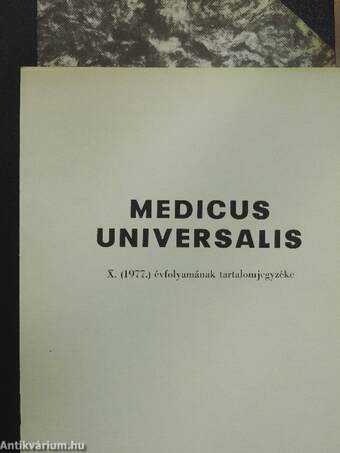 Medicus Universalis 1977/1-6./Supplementum