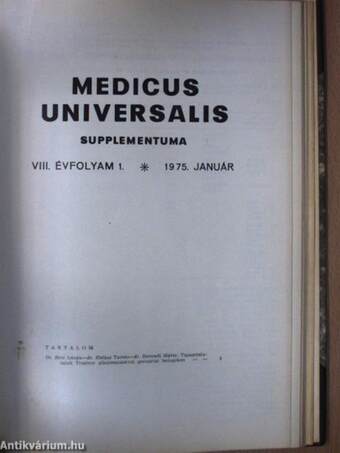 Medicus Universalis 1975/1-6./Supplementum