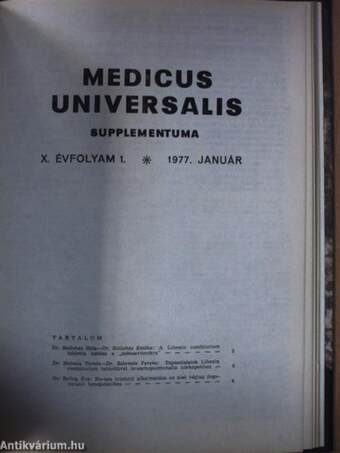 Medicus Universalis 1977/1-6./Supplementum