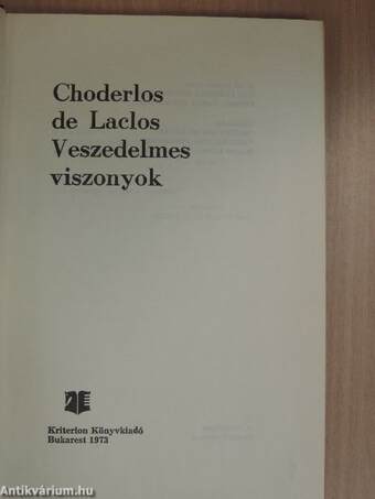 Veszedelmes viszonyok