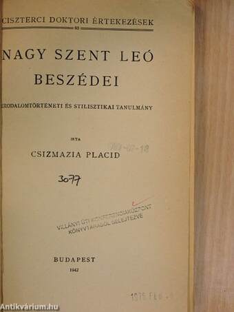 Nagy Szent Leó beszédei