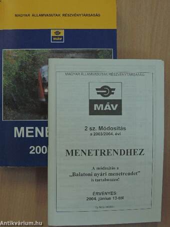 Hivatalos Menetrend 2003-2004