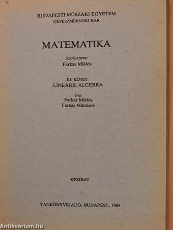 Matematika III.