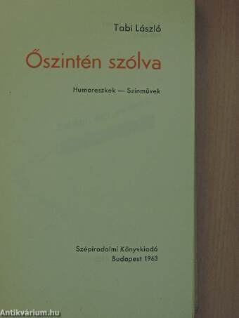 Őszintén szólva