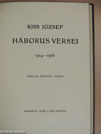 Avar/Kiss József háborus versei