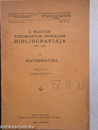 A magyar tudományos irodalom bibliográfiája 1901-1925