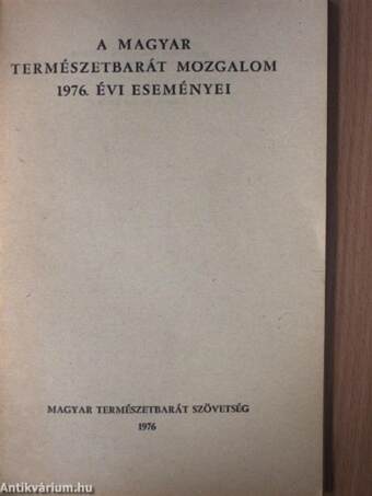 A Magyar Természetbarát Mozgalom eseményei 1976