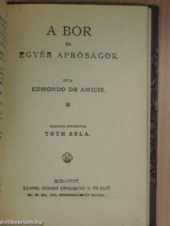 A kyméi énekes/Egyiptomi képek/Nagy-Britannia veszedelme/Egy tengerésztiszt naplójából/Német elbeszélők tára/A bor és egyéb apróságok