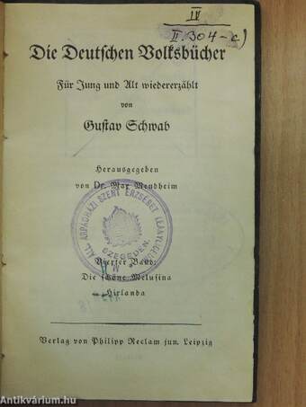 Die Deutschen Volksbücher für Jung und Alt wiedererzählt IV. (gótbetűs)