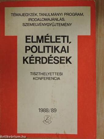 Elméleti, politikai kérdések 1988/89