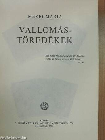 Vallomástöredékek