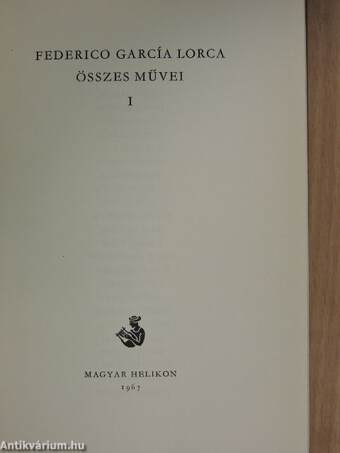 Federico García Lorca összes művei I-II.