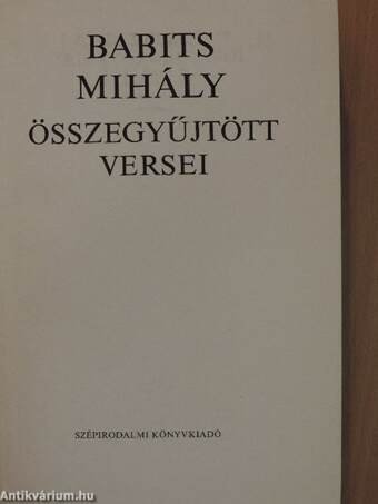 Babits Mihály összegyűjtött versei