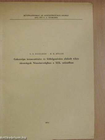 Cukorrépa termesztésére és feldolgozására alakult tőkés társaságok Németországban a XIX. században