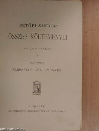 Petőfi Sándor összes költeményei I-IV.