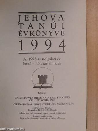 Jehova tanúi évkönyve 1994