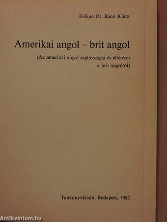 Amerikai angol - brit angol