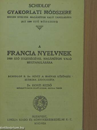 Schidlof gyakorlati módszere - Francia 1-10. füzet