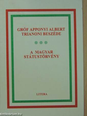Gróf Apponyi Albert trianoni beszéde/A magyar státustörvény