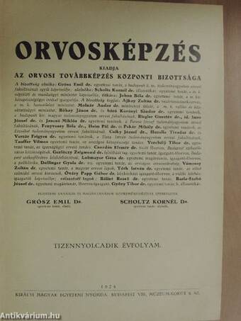 Orvosképzés 1928. (nem teljes évfolyam)/Különfüzetek (5 db)