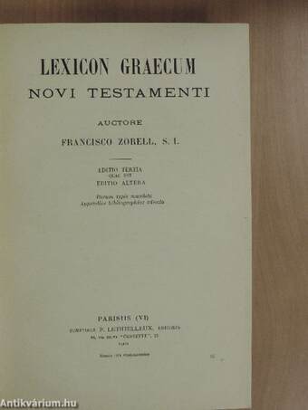 Lexicon Graecum Novi Testamenti