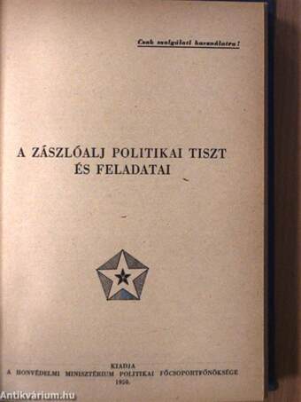 Jól szervezzük meg a hadseregben folyó pártoktatást/A honvédek oktatásában és nevelésében a siker záloga: a kemény fegyelem/A katonai kiképzés politikai alátámasztása/A pártpolitikai munka feladatai a leszereléssel és az ujoncfogadással kapcsolatban