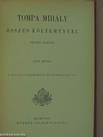 Tompa Mihály összes költeményei 1-4.