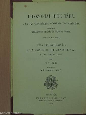 Franciaország klasszikus filozófusai a XIX. században