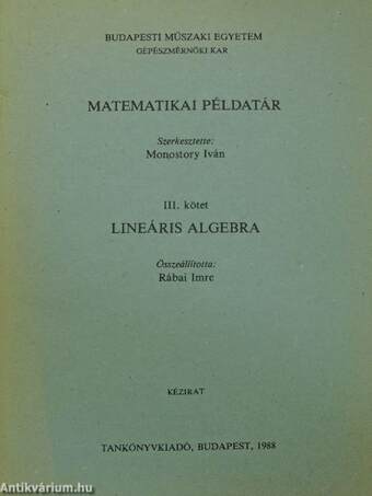 Matematikai példatár III.