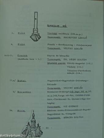 Nehézipari Minisztérium S. E. Természetjáró Szakosztály turaterve 1977.