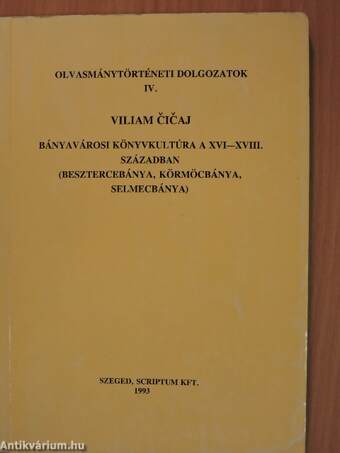 Bányavárosi könyvkultúra a XVI-XVIII. században