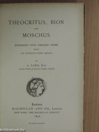 Theocritus, Bion and Moschus