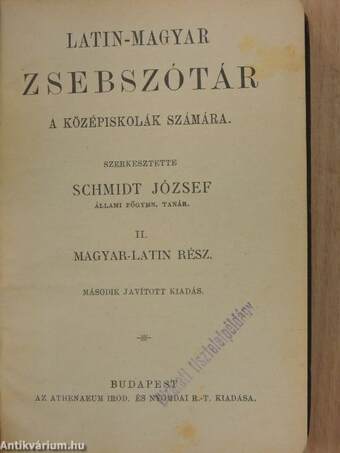 Latin-magyar zsebszótár II.