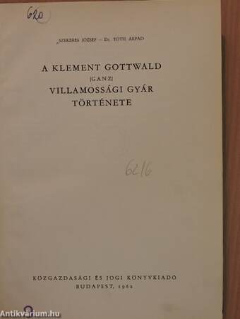 A Klement Gottwald (Ganz) Villamossági Gyár története